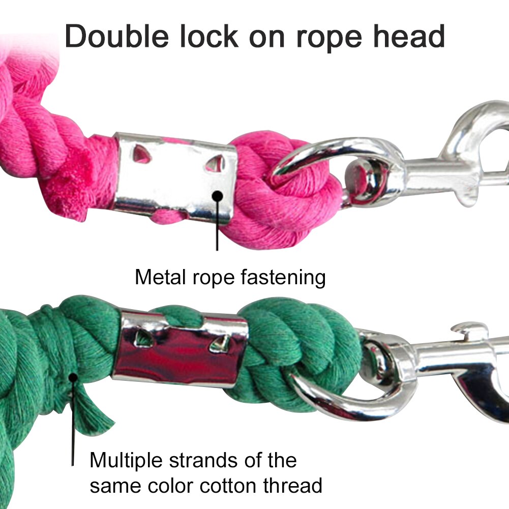 Horse Lead Rope Weave Rein Halters Equipment Extra Thick Cotton Blend Dog Braided Training Equestrian Durable With Snap Hook