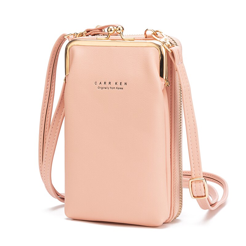 Women's Wallet Double-Layer Mobile Phone Bag Korean Ladies Messenger Shoulder Ultra Soft Multi Card Sto