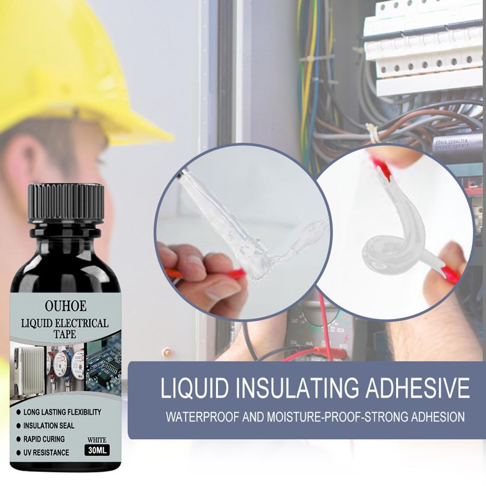 Cinta aislante líquida, sellador electrónico de silicona de goma resistente a agente fijo, alto pegamento, Temperat, 30/50ML, 1 Uds.,