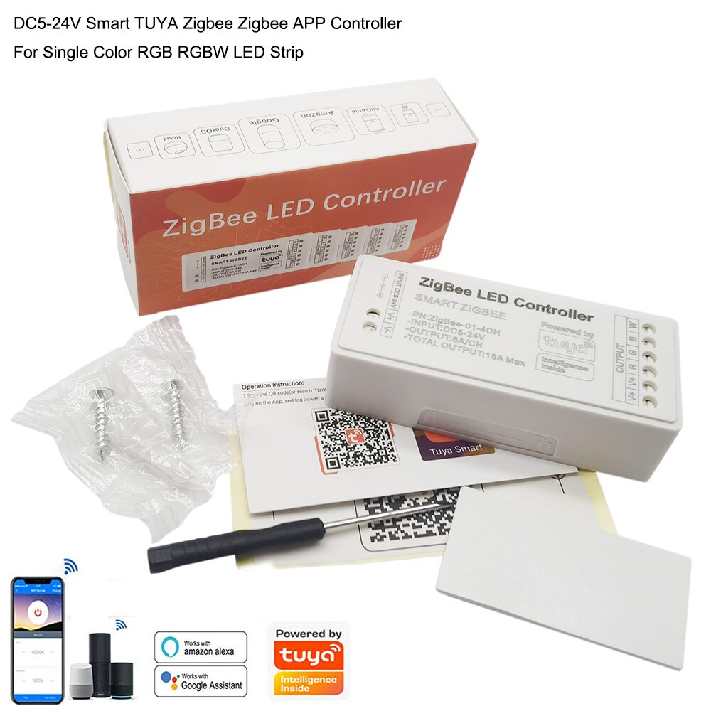 DC5-24V Smart TUYA Zigbee APP controller Single Color CCT RGB RGBW RGB+CCT Light Strip Timing Controller For 5050 5630 led strip