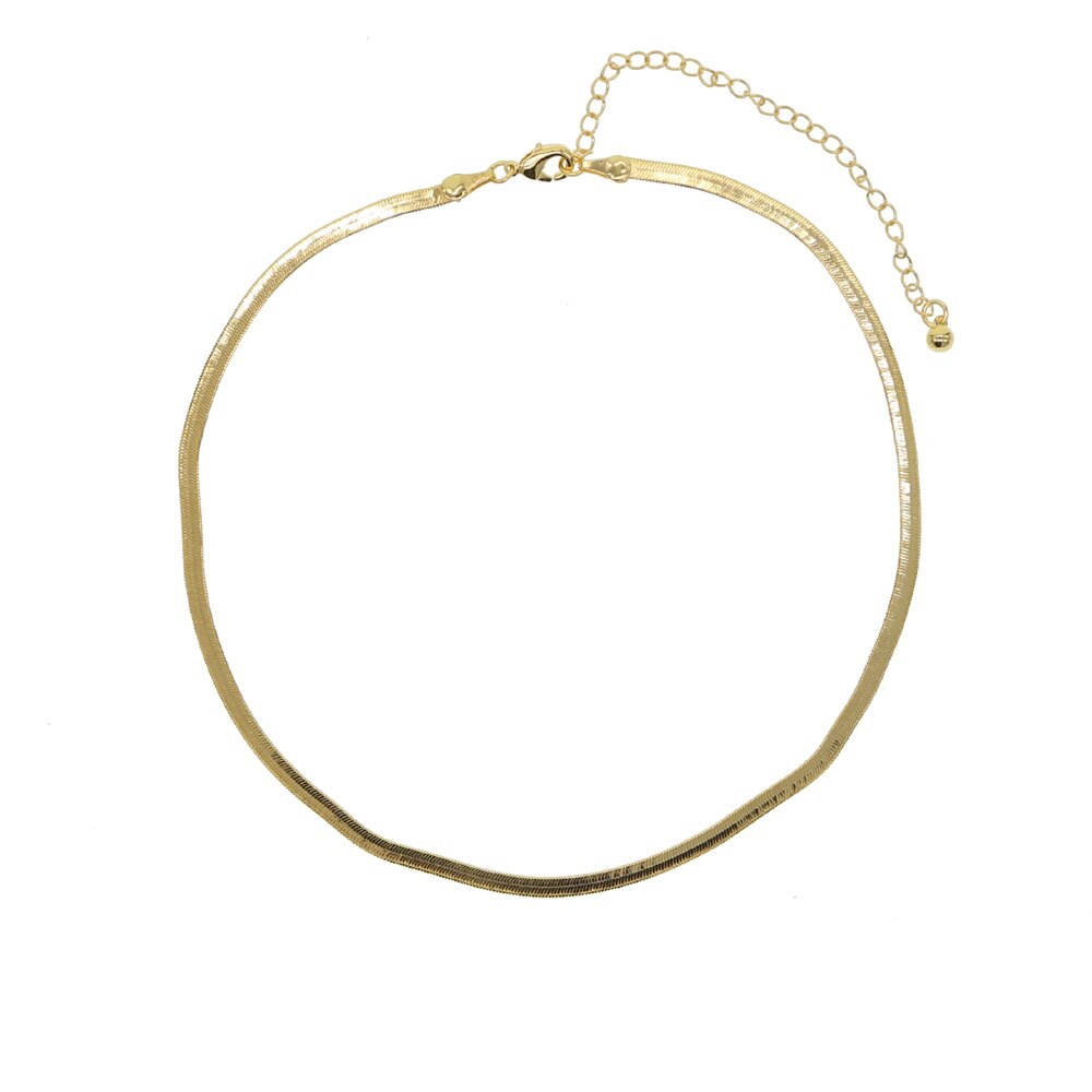 Topp enkel bred slange kjede choker grunnleggende slange kjede kvinner sommer nyeste chocker kjede halskjeder