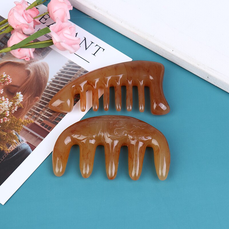 1 Pcs Natural Ox Horn Pocket Comb Wide Toothed Comb SPA Guasha Scalp Massage Brush Hair Care Tool