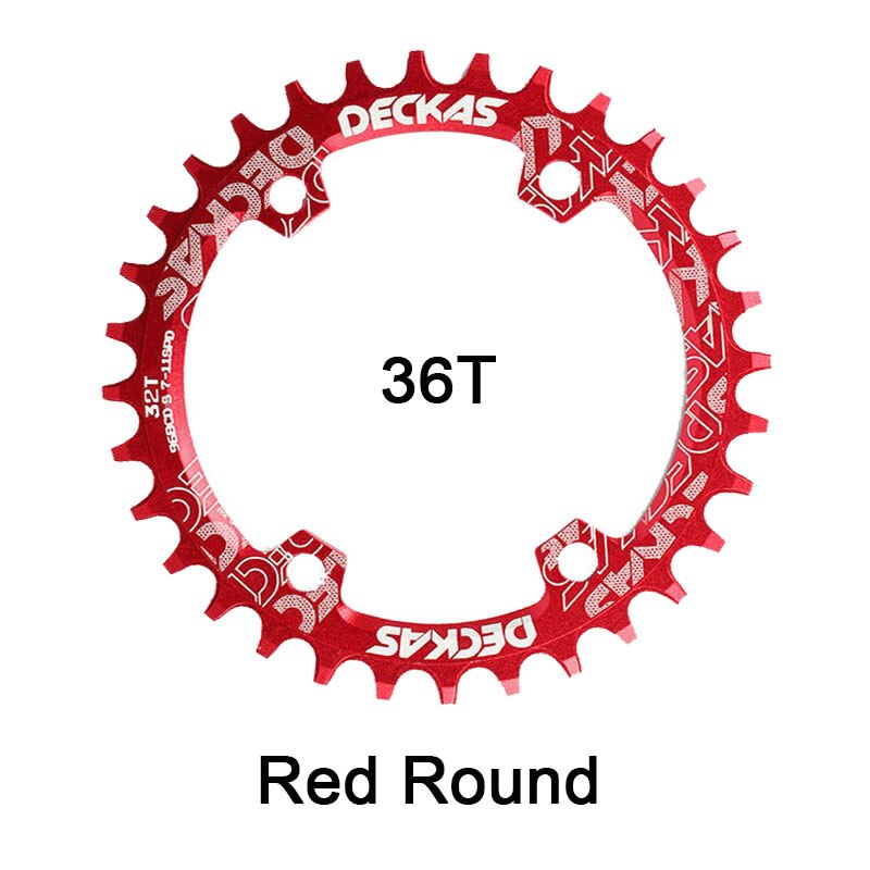 JIANKUN IXF Crankset MTB 104BCD Chainring 170mm Mountain Bike Road Bicycle Chain Ring Cycle Crank Set Screw Bottom Bracket BB: Round 36T Red