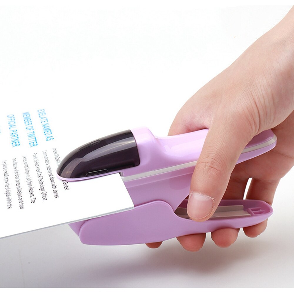 Hand-held Mini Safe Stapler Free Stapleless Without Stapler 7 Sheets Capacity Paper Stapler Office Bookbinding Supplies