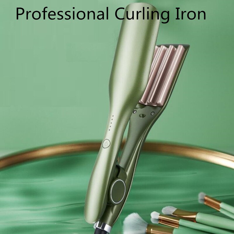 Professionele Krultang Corrugation Waver Curler Tang Grote Golf Volumizing Haar Crimper Iron Styler Gereedschap
