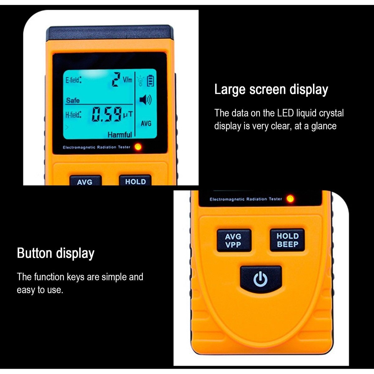Digitaalinen lcd sähkömagneettisen säteilyn ilmaisin dosimetri testeri mittari laskuri