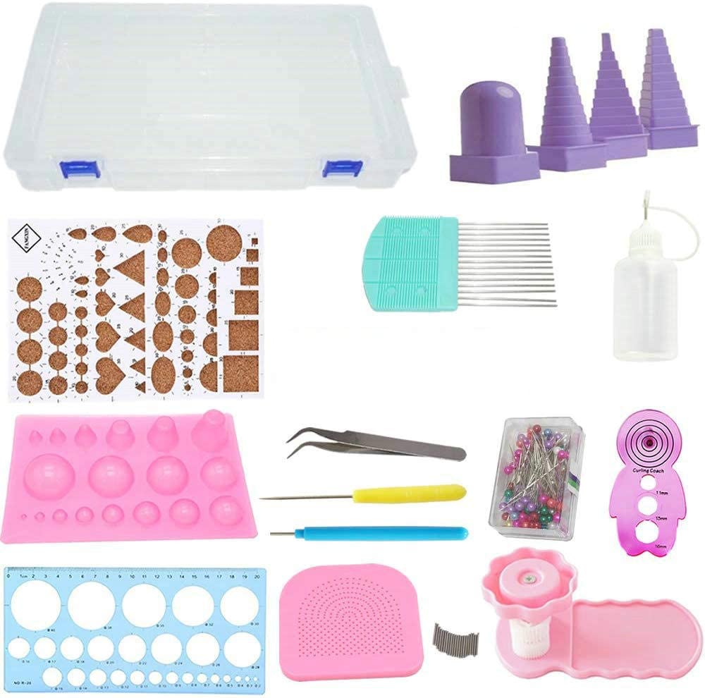 Juego de Herramientas Quilling todo en uno, Kit completo de herramientas Quilling con estuche de almacenamiento