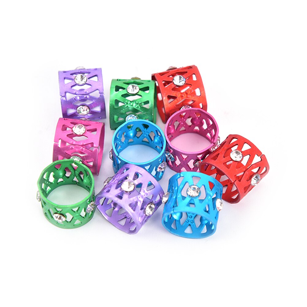 10 stk pink #rød #blå #gylden #sølvblandet dreadlock perler justerbare hårfletninger manchetclips mikroringperler