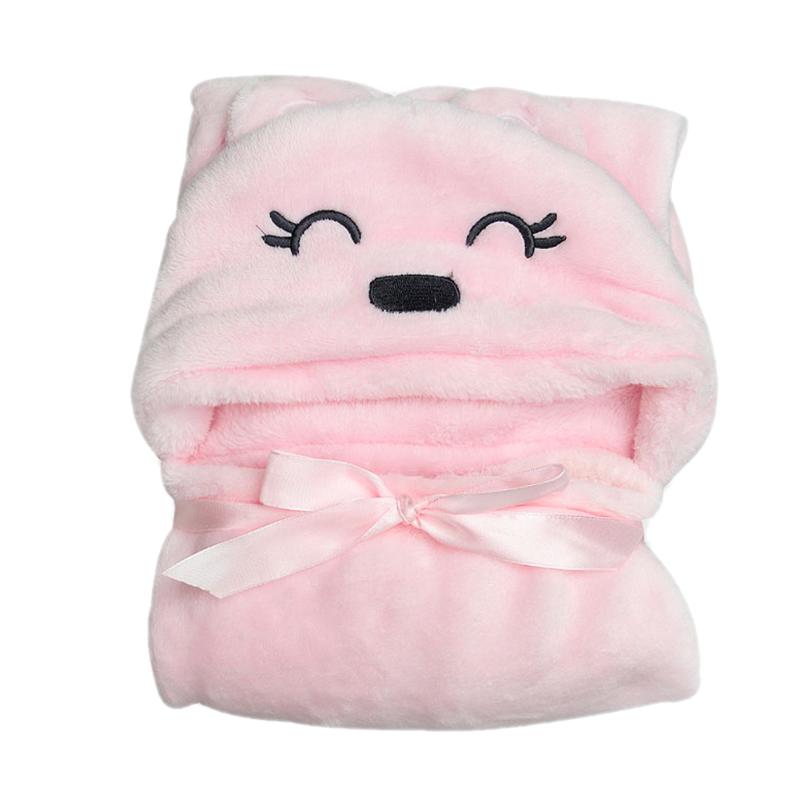 Baby Badjas Leuke Animal Cartoon Baby Deken Kids Hooded Badjas Peuter Baby Badhanddoek Pasgeboren Baby Deken Kinderen Handdoek: Roze