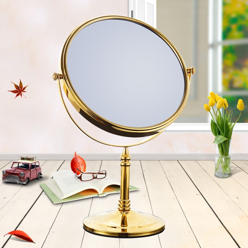 MATEPROX Miroir Maquillage Lumière Rétro - Grossissement 1X/10X, 3 Lumières, Or