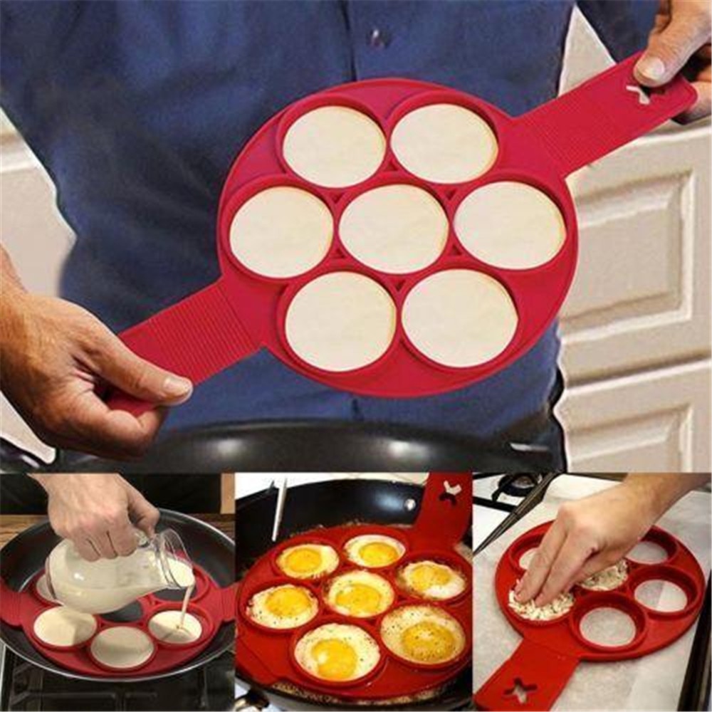 Moule à alvéoles, œufs en Silicone, 1 pièce, antiadhésif, crêpes, œufs en anneau, omelettes, cuisson, cuisson, moules en anneau, offre spéciale