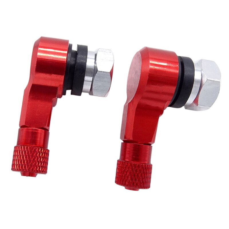 1 para uniwersalny 90 stopni 11.3mm zmodyfikowane motocyklowe nakładki na wentyl Moto ATV skuter opon zawór pnie akcesoria: Czerwony