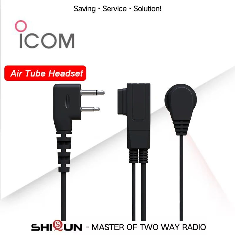 Earpiece for ICOM Two Way Radio IC-F14 Acoustic Headset for IC-F21 Walkie Talkie Air Tube Headphone with Mic PTT IC-F3/H6 Radios