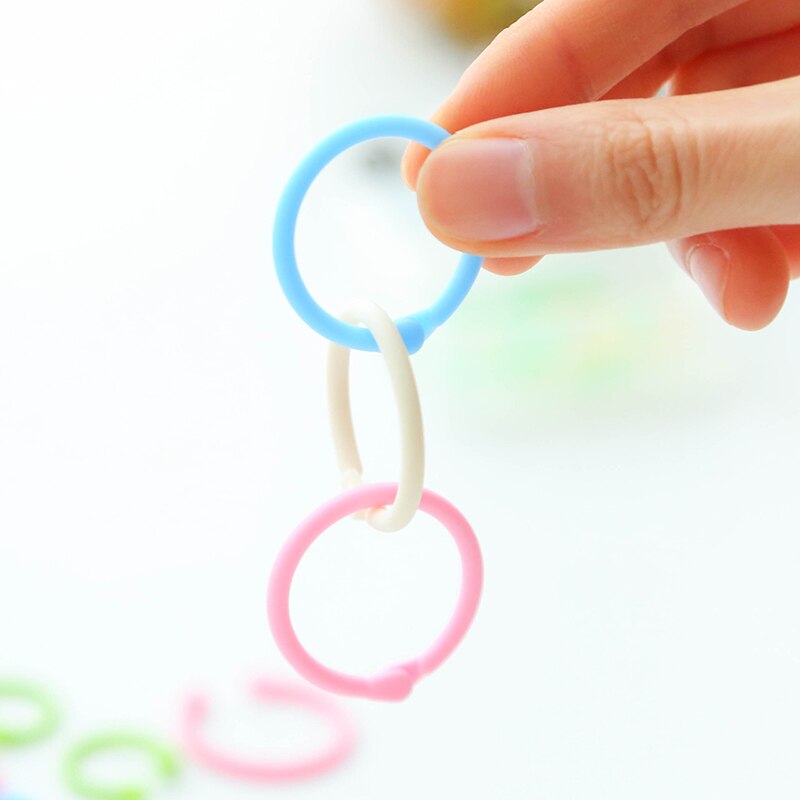 12pcs Plastic Circle Planner Ring Binder DIY Albums Loose Leaf Book Binder Hoops Notebook Circle Rings Office School Supplies