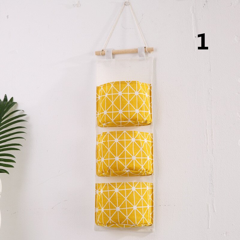 Simple Cotton and Linen Waterproof Hanging Storage Bag Multi - Layer Pockets Cloth Door Organizor Bedroom Accessories Household: 1