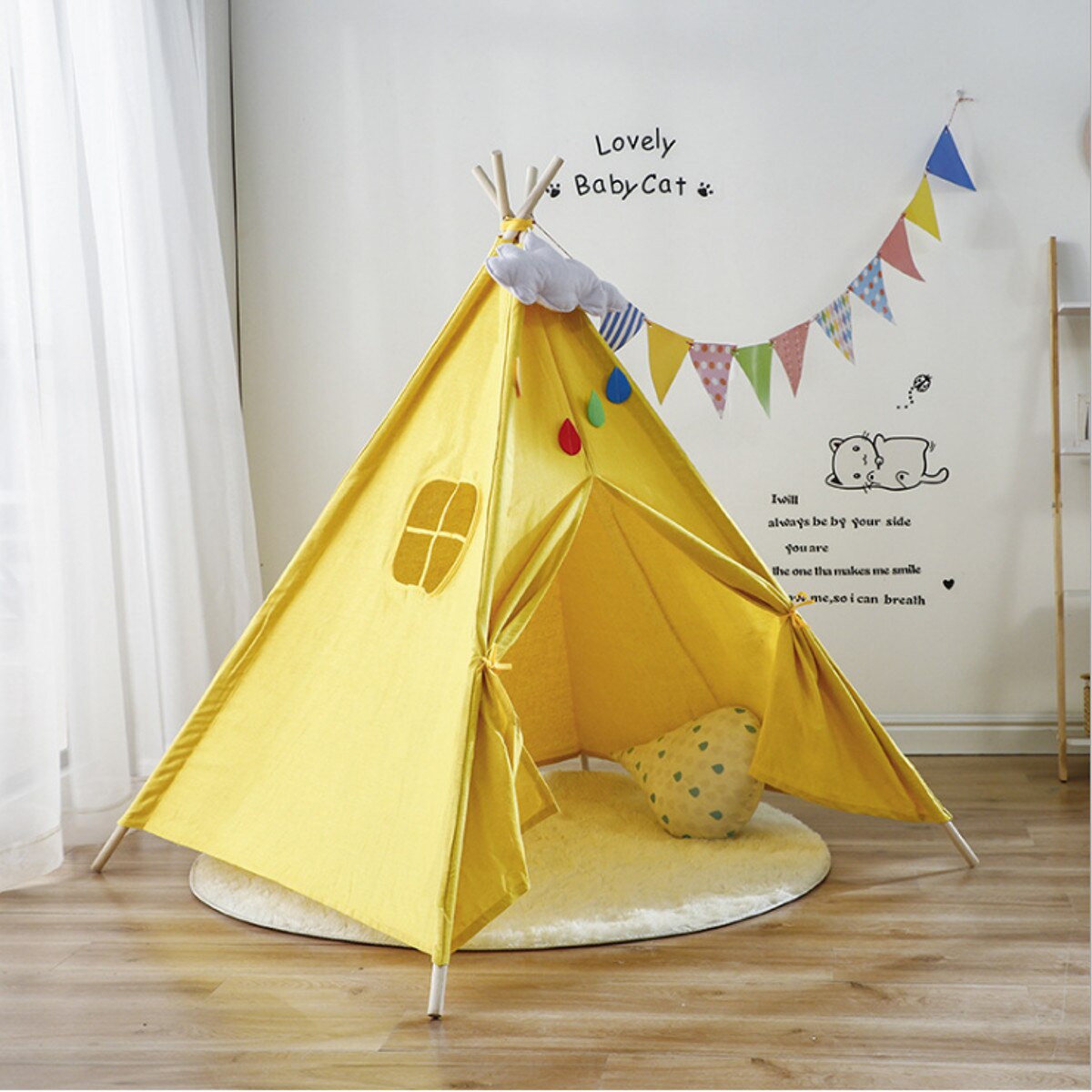 Children's Tent Teepee Playhouse For Kids Portable Infantil House For Children Cabana Kids Tents Decoration Carpet Newborn Photo