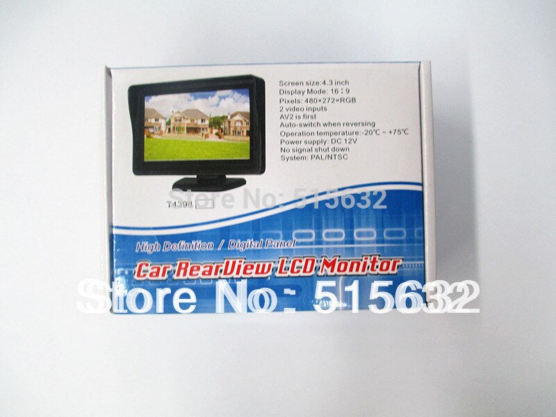 4.3 Inch Kleur LCD automobiel Video Auto Monitor Voor Auto Backup Camera Reserve Digitale Goede Gloednieuwe