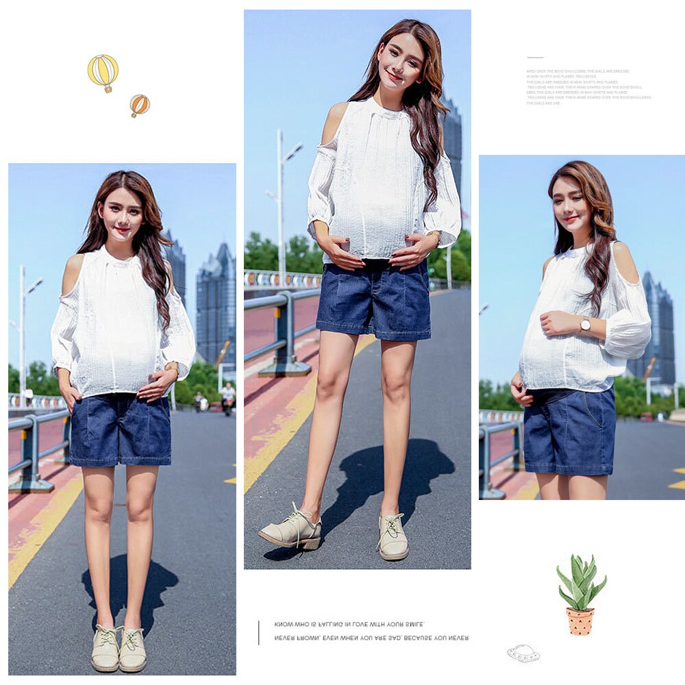 Schwangerschaft kurze Hose für schwangere frauen Jeans kurze Hose mutterschaft verlieren kurze Hose hohe taille pluderhosen mutterschaft taschen
