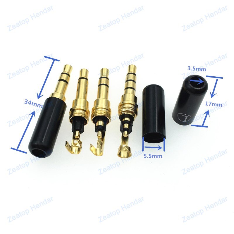 1 Paar Mini 3.5Mm 2 / 3 / 4 Pole Audio Plug L + R 3.5 Mono / Stereo male Adapter Met Clip Jack Voor Diy Hoofdtelefoon Connector