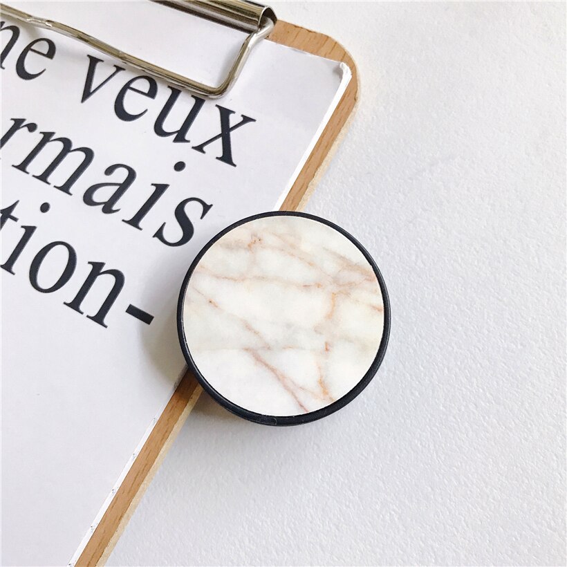 Glossy Popular Marble Expanding Phone Stand Grip Finger Rring Support Anti-Fall Round Foldable Mobile Phone Holder for iPhone 11: C9