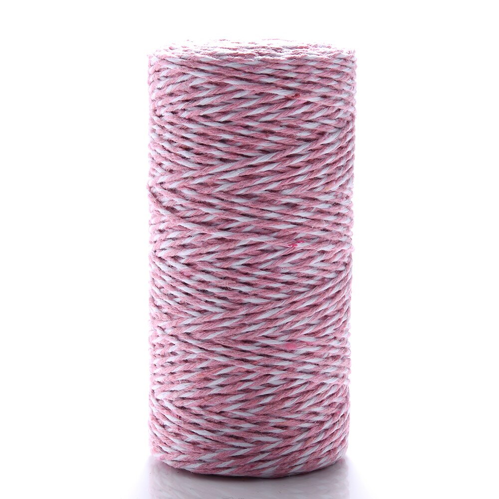 10 Meter/partij 1.5Mm Dubbele Kleur Natuurlijke Katoenen Draad Jute Hessische Hennep Touw Voor Cadeau Verpakking Partij Bruiloft Benodigdheden Decor: pink