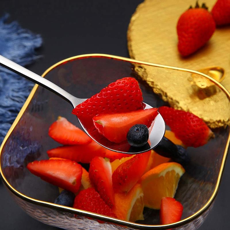 Eenvoudige Salade Lepel 8Pcs Rvs Lepel Serveren Diner Lepels Kleurrijke Unieke Lepels Voor Keuken