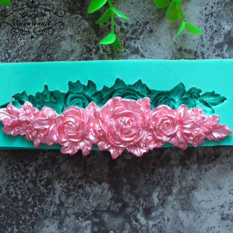 Yueyue Sugarcraft Rose Bloem siliconen mal fondant mold cake decorating gereedschap chocolade gumpaste mold
