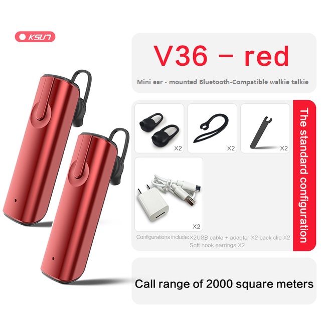 Ksun Mini In Ear Walkie Talkie 2pcs Wireless Walkie Talkie Ptt Headset Headphone Two Way Radio Hands Free