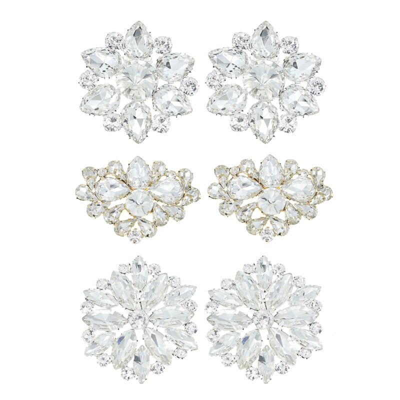 Broches de cristal para zapatos, 1 par, adornos removibles para zapatos, hebillas brillantes J2HD