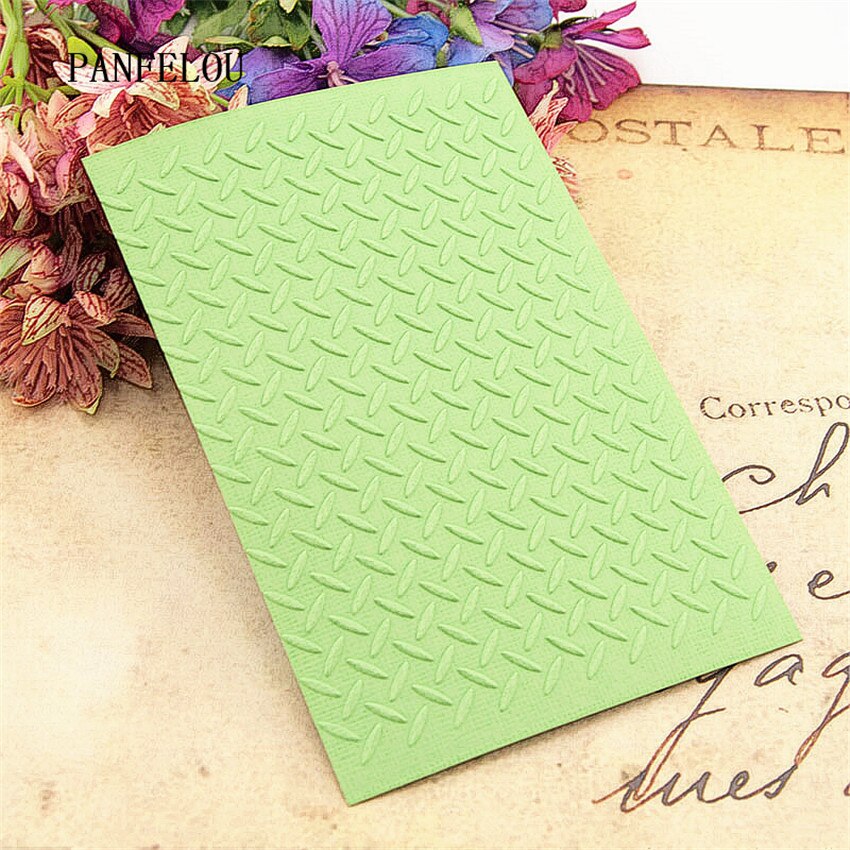 PANFELOU 10.5x14.8 Grass grid Embossing folders Plastic For Scrapbooking DIY Template Fondant Cake Photo Album Card Making