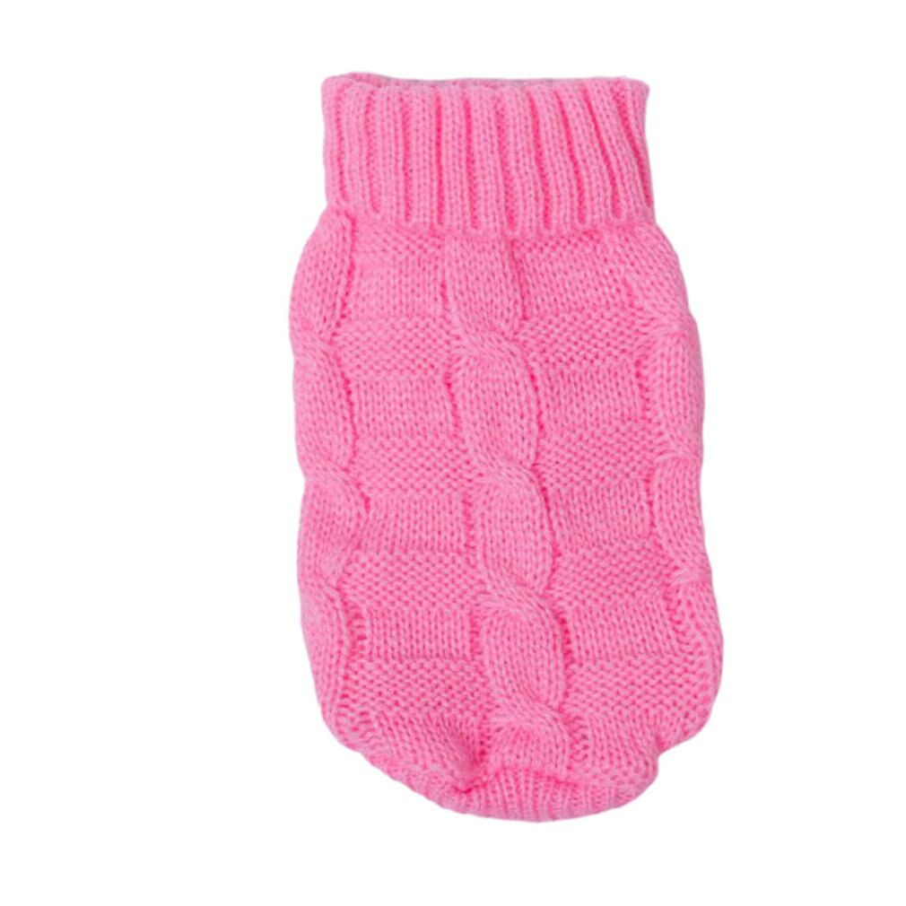 Pet Dog Knitted Sweaters Winter Pet Warming Clothes Small Dogs Warm Sweater Coat Cats Clothes Supplies Soft Dog Sweaters: Pink / Size 6