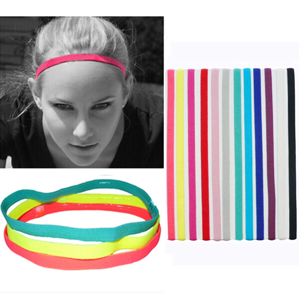 10Pcs Yoga Hoofdband Antislip Elastische Athletic Sport Haarband Fitness Candy Kleuren Elastische Touw Voor Mannen (gemengde Kleur)
