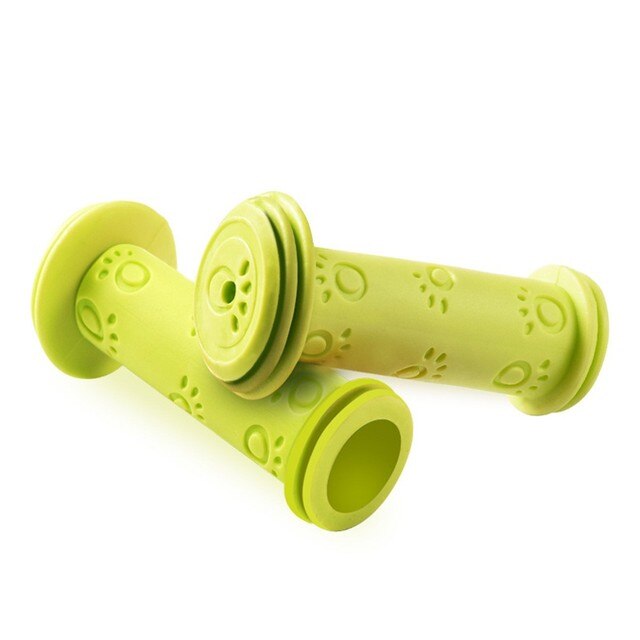 Empuñaduras de goma para manillar de bicicleta para niños, triciclo, Scooter: green