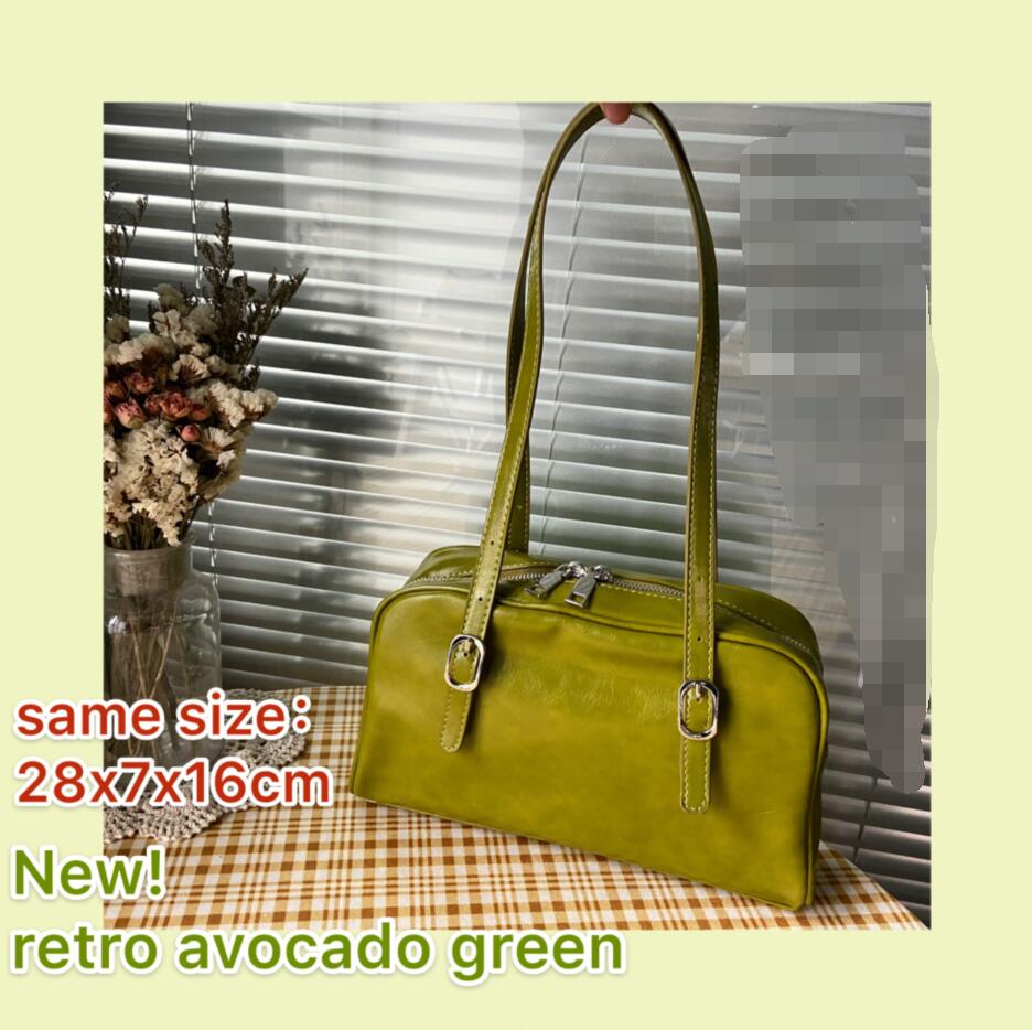 Mode Vrouwen Groene Grote Schoudertassen Pu Leer Vrouwelijke Portemonnee Handtassen Grote Capaciteit Dames Dagelijkse Kleine Casual Tote Bolso Mujer: Retro Green