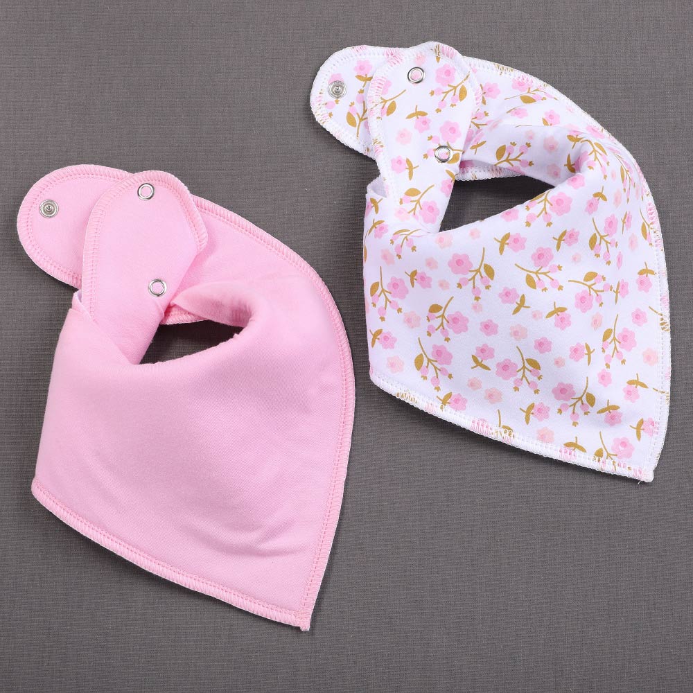 Bavettes unisexe pour bébés, en Bandana, 2 pièces, boutons ajustables, pour bavoirs pour -né, 100% coton, accessoires utiles pour bébés: K20023
