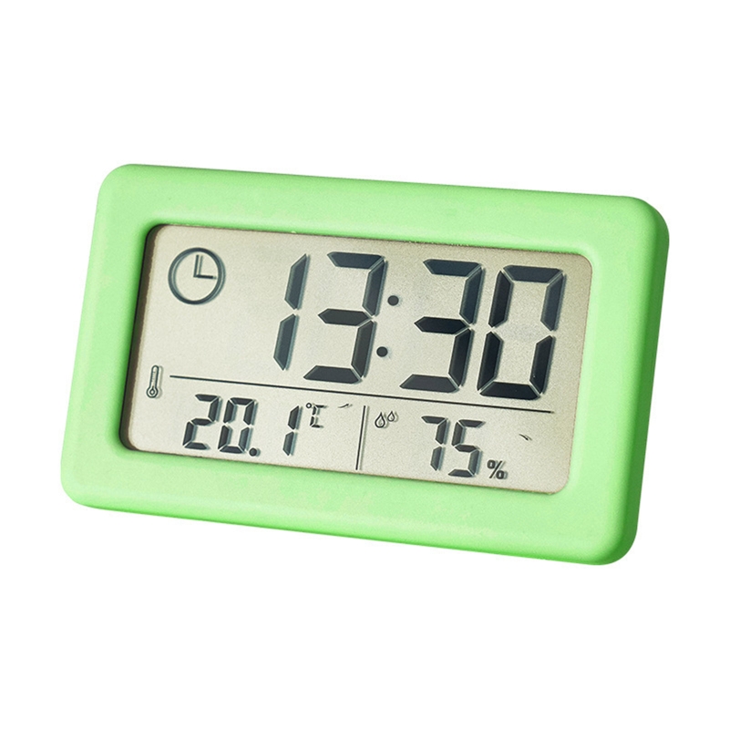 Digitale Wekker Thermometer Hygrometer Meter Elektronische Vochtigheid Monitor Klok Voor Thuis Slaapkamer Kinderen Kamer Decoratie: Green