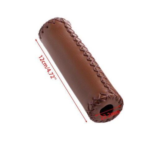 1 Paar Bike Handvatten Pu Leather Soft Rubber Fiets Beach Cruiser Mountainbike Handvatten (Licht Bruin)