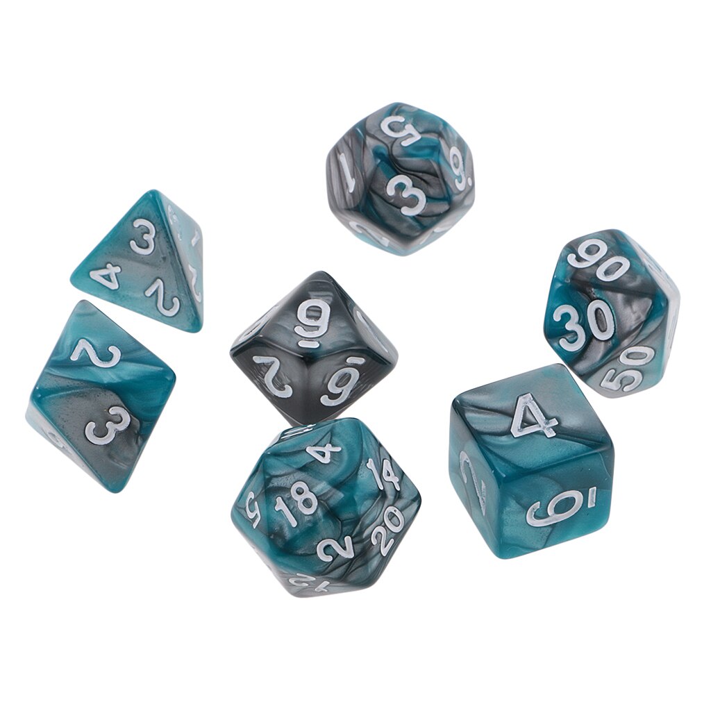 7Stck polyedrisch Würfel D20 D12 D10 D8 D6 D4 für Würfel Tisch Spiel