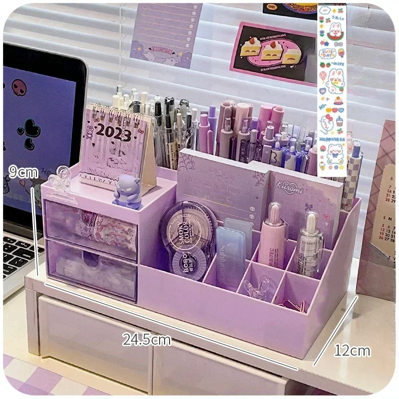 Boîte de rangement en bois avec tiroirs pour table