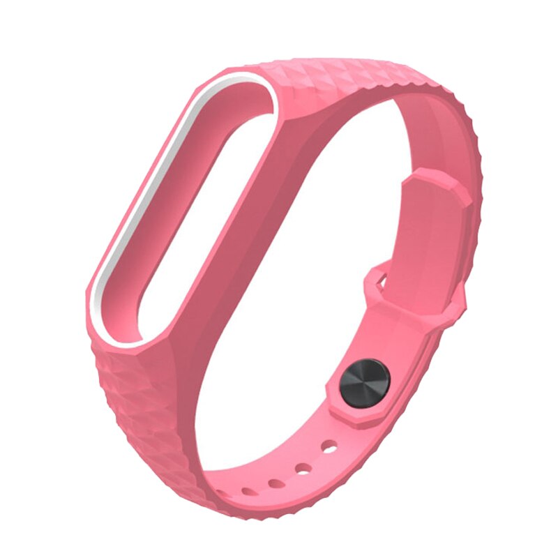 For Xiaomi Mi Band 2 Strap for Smart Watches Silicone Aurora Bracelet Wristbands for Xiomi Miband 2 Correas My Bend Straps Sport: Pink and white