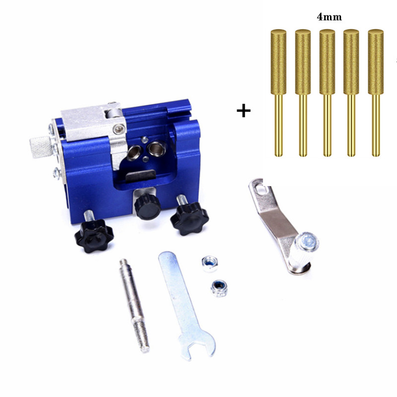 Easy Portable Chainsaw Sharpener with 3PCS Grinder Stones Aluminium Chainsaw Sharpening Jig Chain Saw Drill Sharpen Tool: Yellow