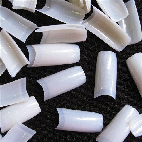 500 PCS French Style Nail Tips Pearl Pearly Color False Acrylic Nails UV Gel Nail Art Tips Tools: Pearl white