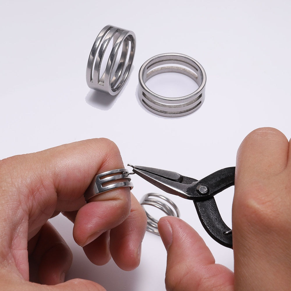 1pc Rvs Ringetje Opening Closing Finger Sieraden Maken Gereedschap Ronde Cirkel Kraal Tang voor DIY Craft Sieraden maken