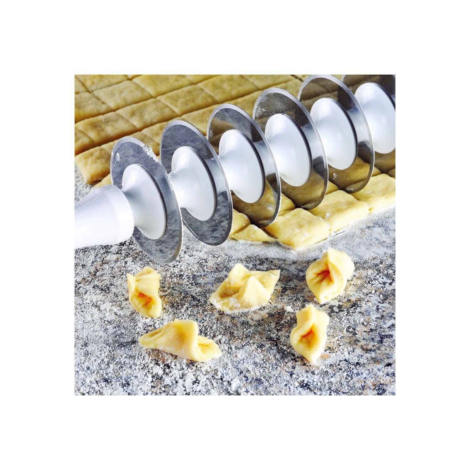 Mantimatik-Rodillo para cortar Pasta Ravioli, utensilio de cocina práctico, con cuchillo