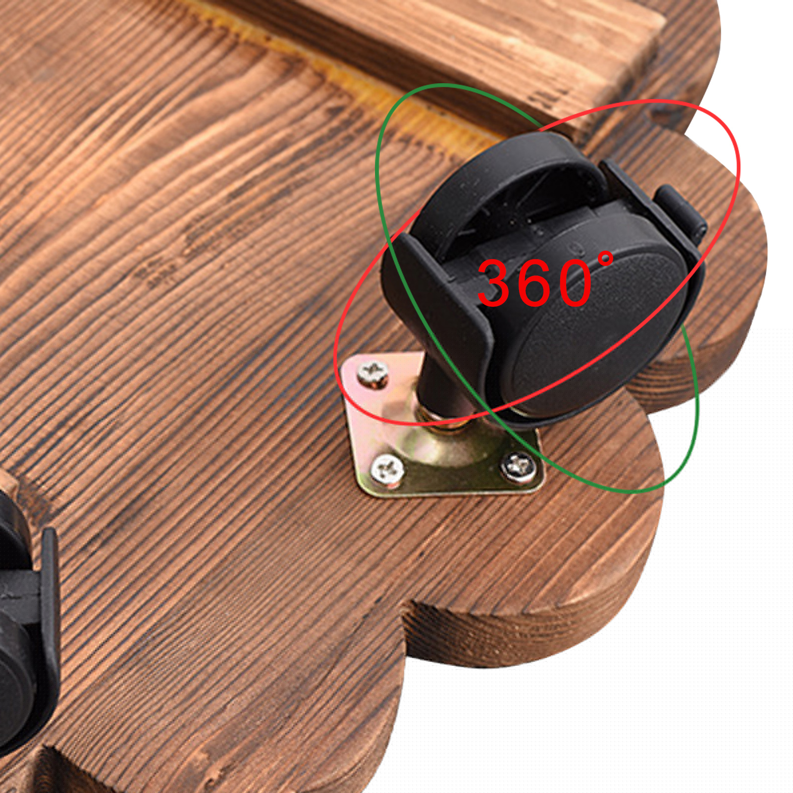 Soporte extraíble de madera sólida para macetas, bandeja para macetas, Base de madera con ruedas, carrito para planta con flor suculenta redonda