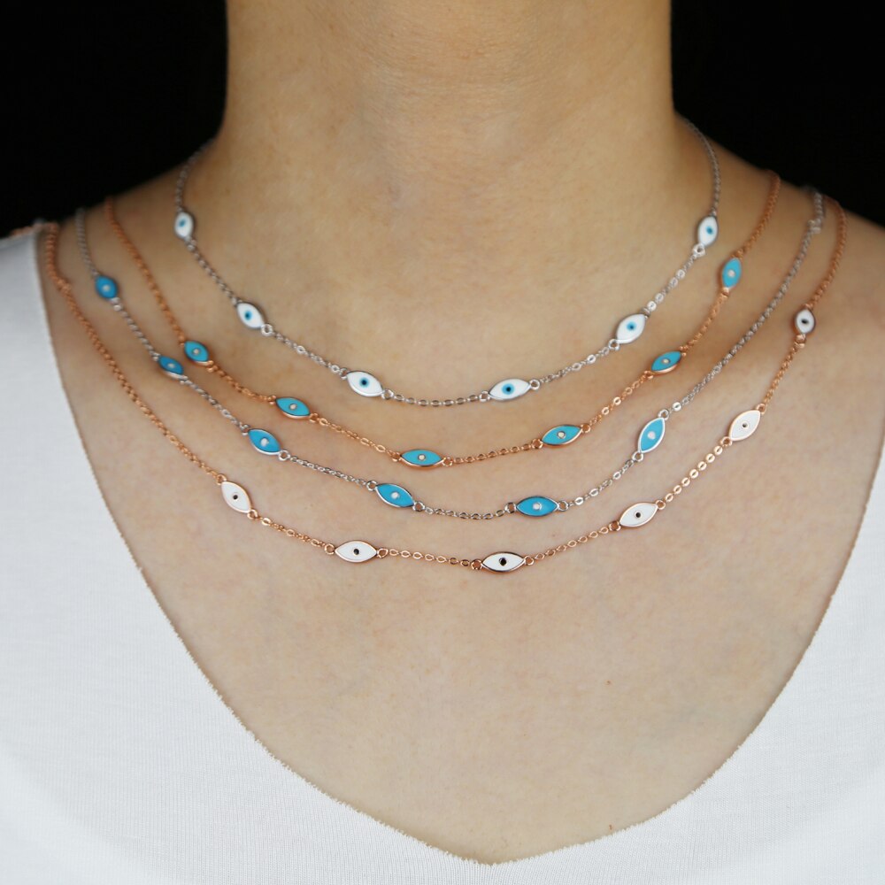 Collier ras du cou en argent Sterling 925 pour femme, bijou de mariage, Micro pavé cubique clair, porte-bonheur, turc, mauvais œil