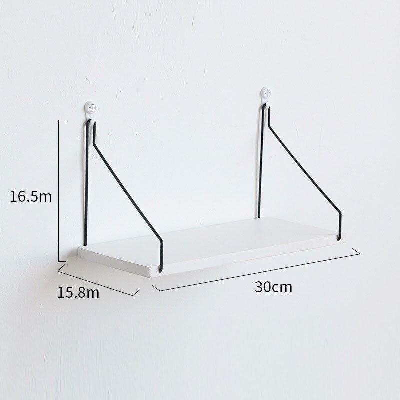 30/40/50cm massivt træ hylde stue væg værelse organisator opbevaring væg stativ væg hylder dekorative: Hvid 30cm