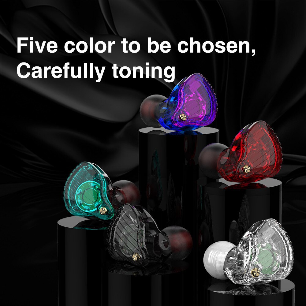 3.5mm Wired Dual Driver Earphones Stereo Bass Sport Running Headset HIFI Monitor Earbuds Handsfree With Microphone QKZ SK3