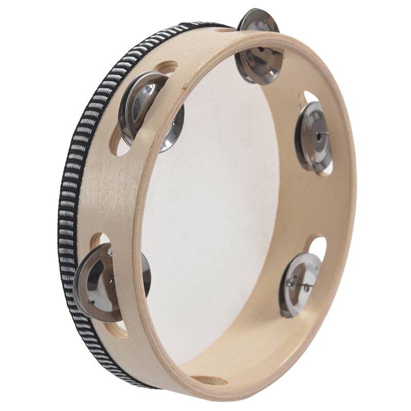 Musical Double Half Moon Tambourine Drum Kit With 7 Inch Musical Tambourine Tamborine Drum Round