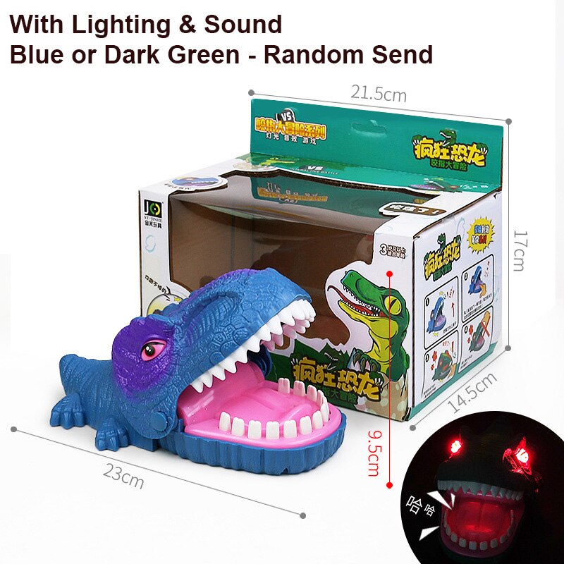 Crocodile bouche dentiste grande bouche Crocodile mordre doigt jeu drôle soulagement du Stress Gags jouets avec lumière et son enfants: Dinosaur sound